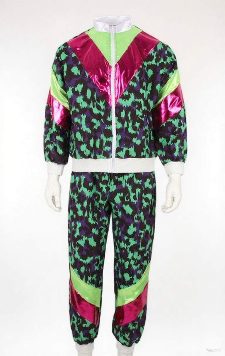 녹색 표범 무늬 트랙수트