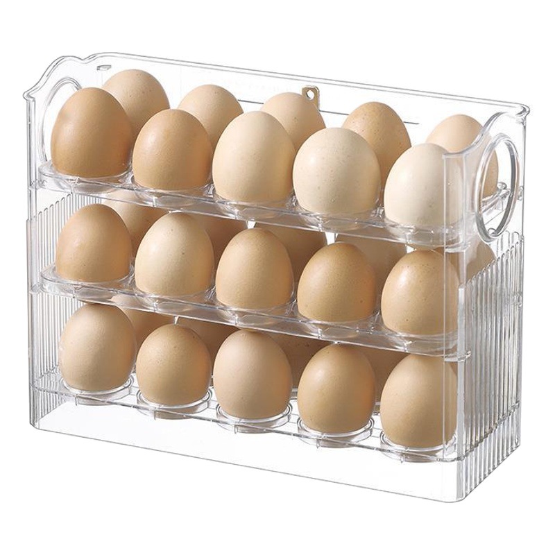 Huevera Giratoria para Puerta Lateral de Refrigerador PET con Volteo Automático para Cocina
