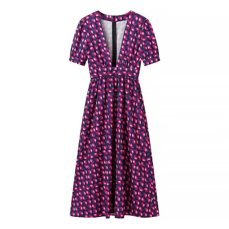 Foreign Trade Source Factory Wholesale. European and American Printed Long Dress for Women Amazon Aliexpress Cross-Border E-Commerce