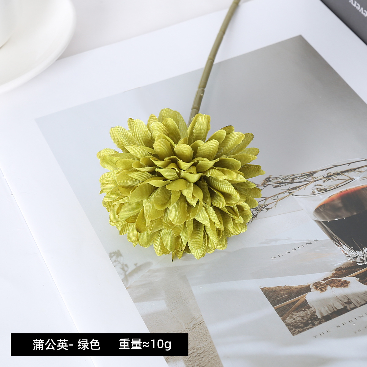 Simulación de diente de león una sola cabeza cebolla bola crisântemo decoración del dormitorio decoración de la sala de estar flores falsas flores de seda boda decoración de boda