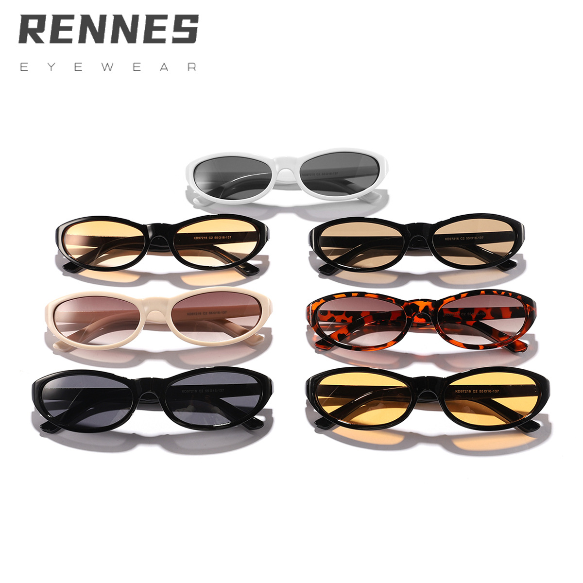 Nuevas gafas de sol de hip-hop de calle fresca, marco ovalado, dientes de plástico, moda callejera, forma cóncava, gafas de sol esenciales