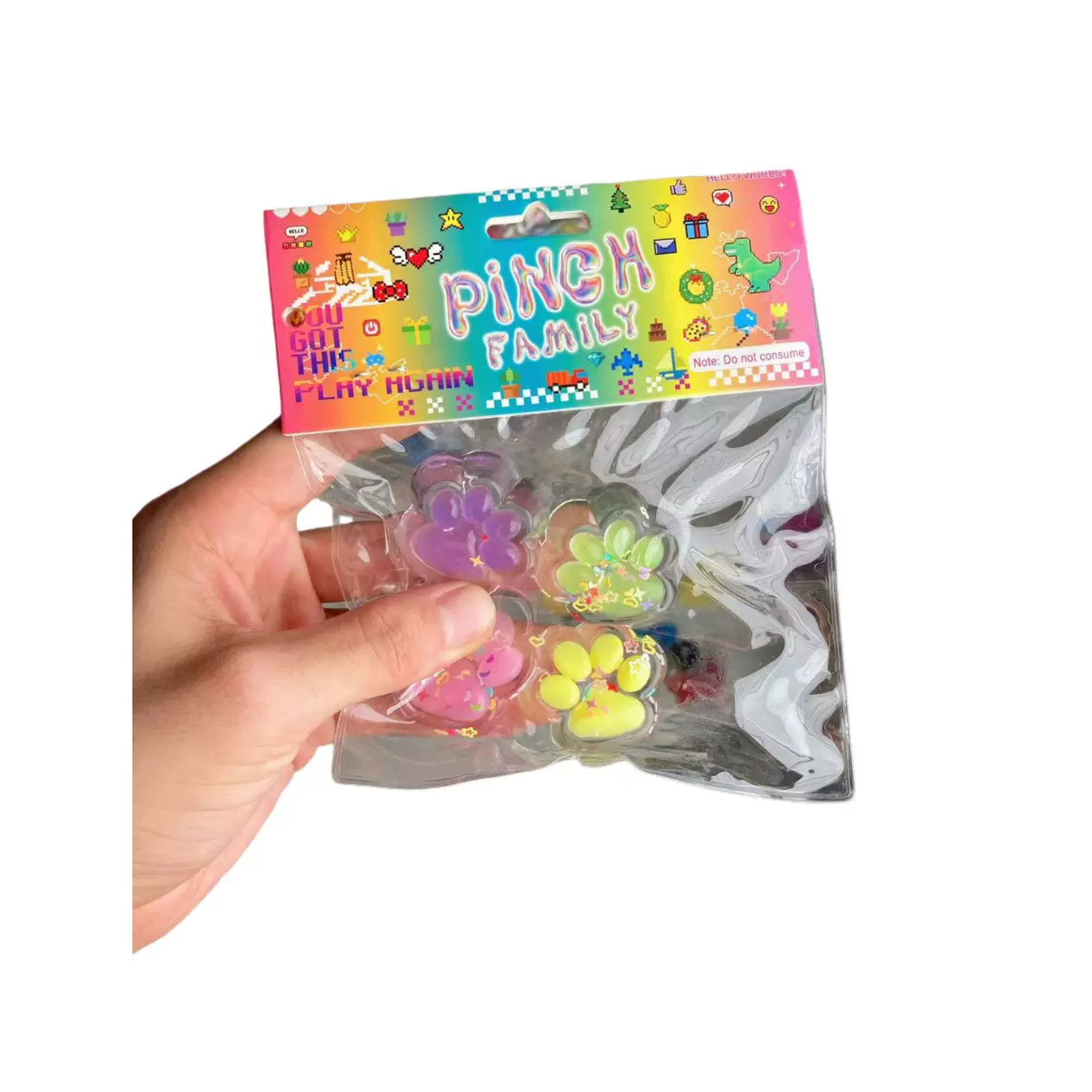 跨境热销透明迷你小猫爪捏捏乐儿童减压玩具男女生趣味玩具批发