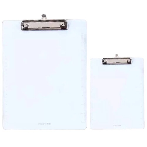 Minimalist transparent board clip A4 acrylic pad exam documents holder office storage student writing hard folder