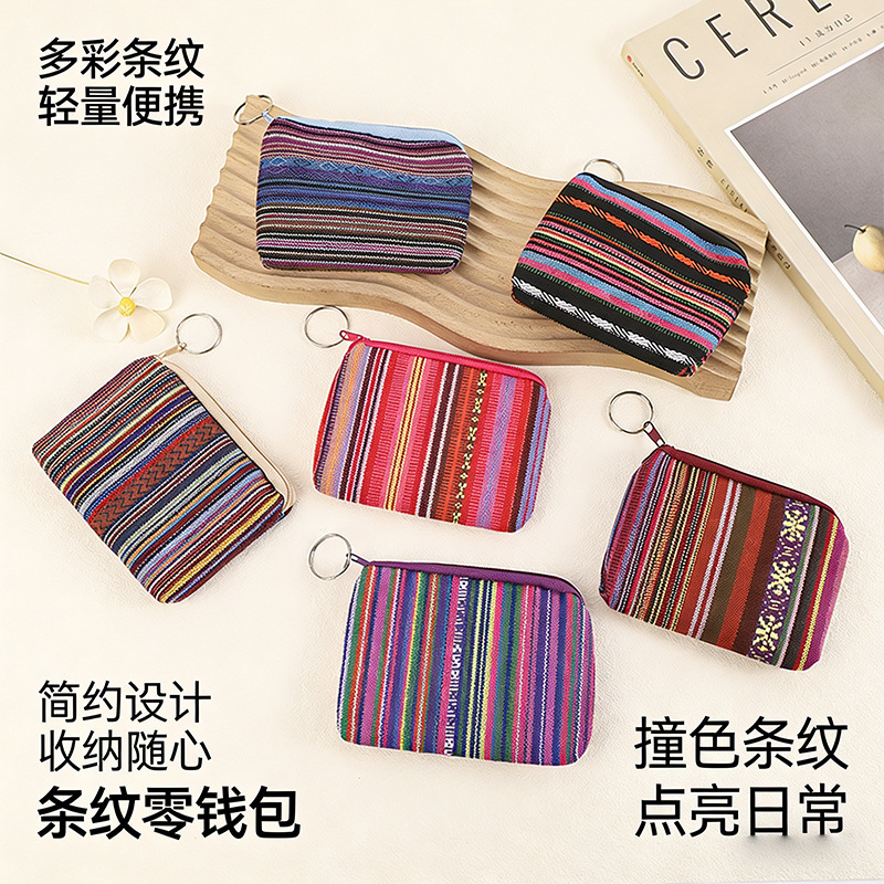 Cross-Border Popular New Ethnic Style Coin Purse, Coin Key Zipper Fabric Small Gift Item, Small Wallet Cross-Border Popular New Ethnic Style Coin Purse, Coin Key Zipper Fabric Small Gift Item, Small Wallet