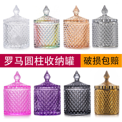 One from the grant!Glass Jewelry box Hearts Candy jar pen container Cruet Cotton swab box Cosmetic brush storage box