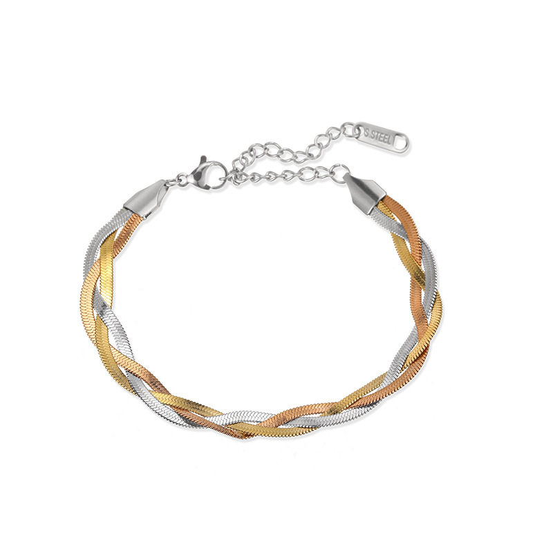 Color Block Pattern Women's Gender Simple Style Color Block Titanium Steel Plating Gold Plated Bracelets