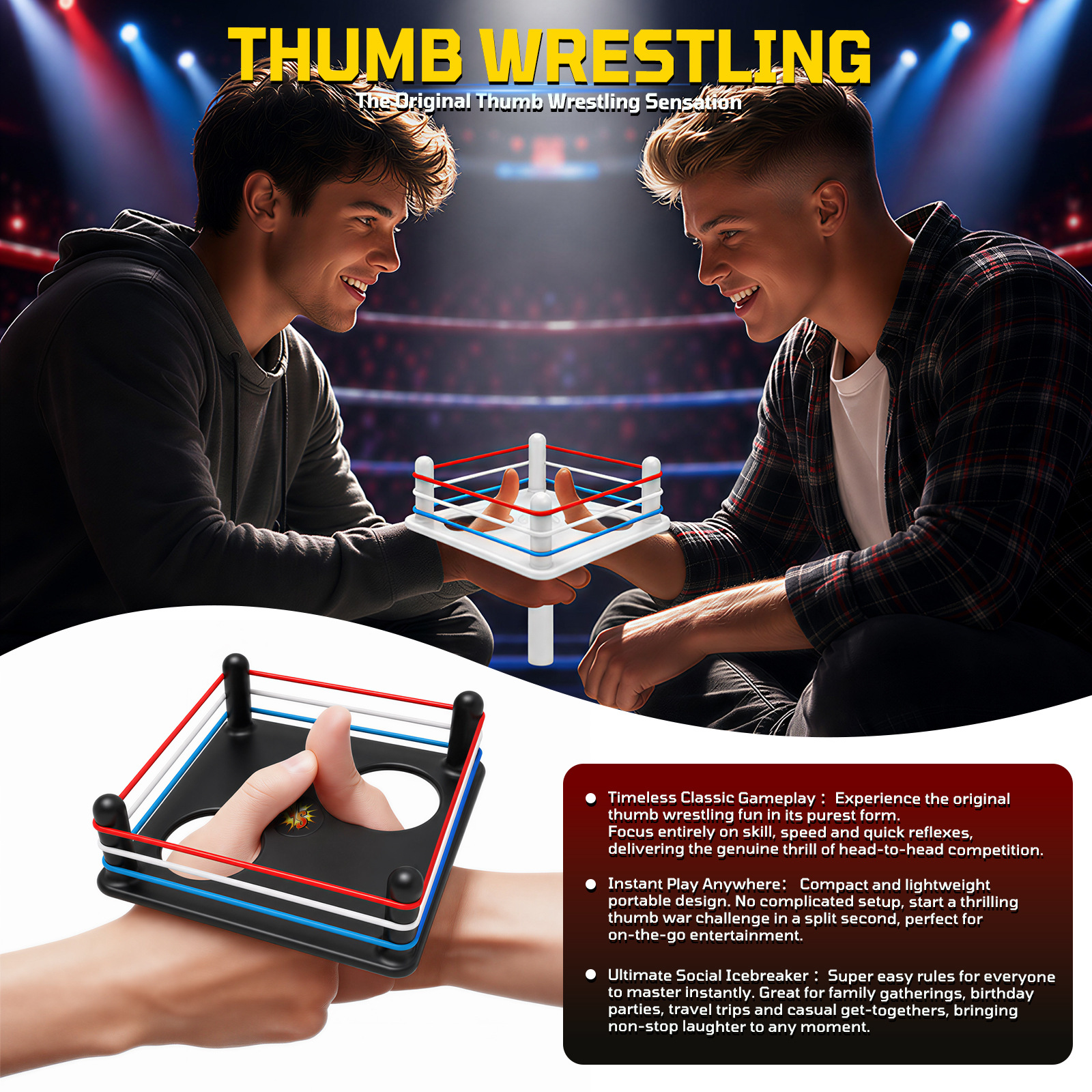 Thumb Wrestling Game, Reaction Training Interactive Toy