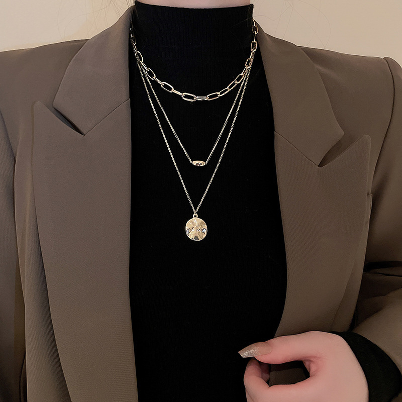 欧美跨境几何水滴高级感项链小众气质冷淡风毛衣链秋冬新款饰品女详情22