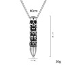 Men's retro bullet stainless steel, pendant, necklace, 2023 collection, European style, punk style