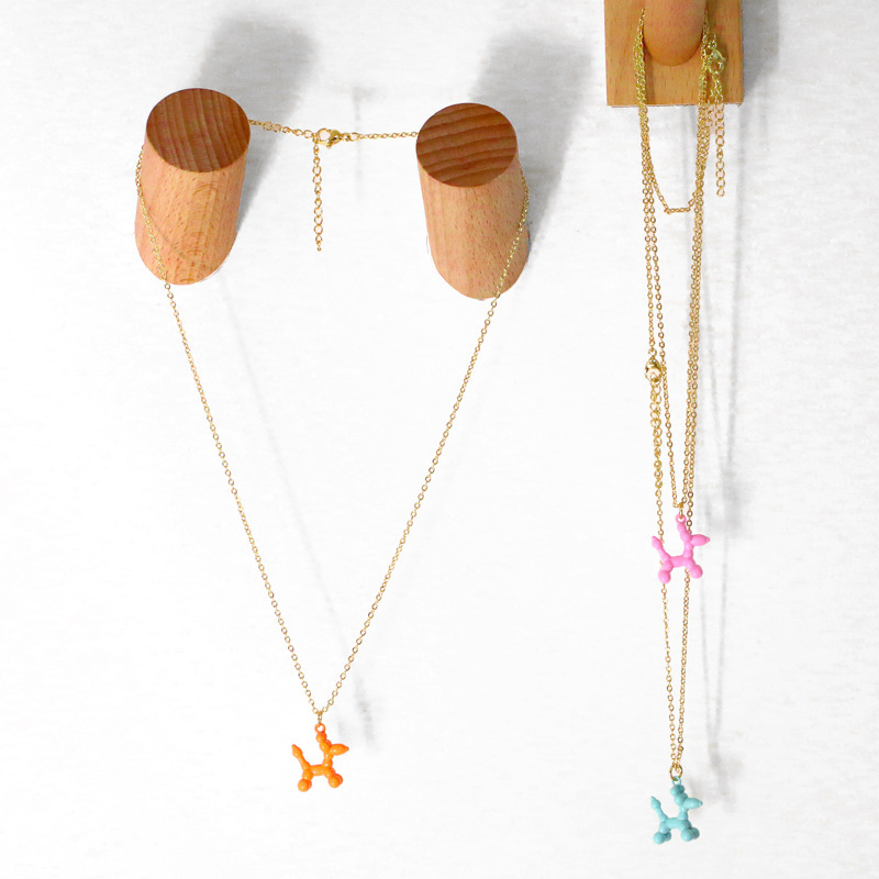 wholesale simple solid color puppy shape pendant necklace Nihaojewelry