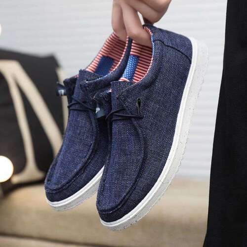Breathable Canvas Spring Men's Shoes Summer Slip-on New Casual Lightweight Shoes, Versatile Leisure Shoes, Driving Shoes