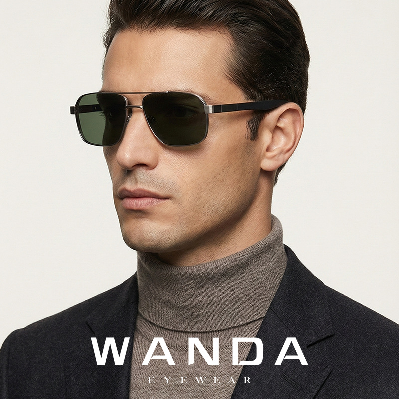 Gafas de sol clásicas de doble viga S15111 Gafas de sol polarizadas para exteriores para hombres Gafas de sol antideslizantes de goma