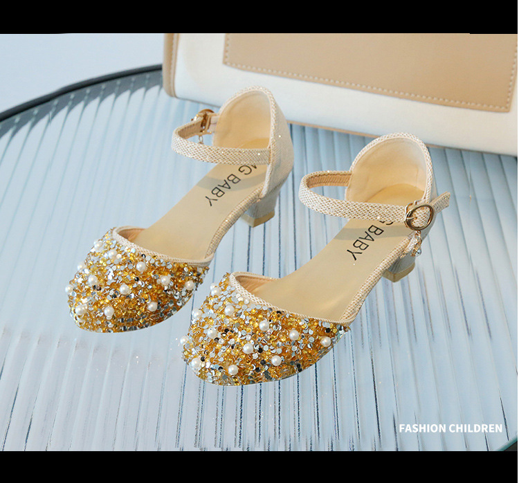 2024 frühjahr/Sommer Neue Mädchen der Wasser Diamant Prinzessin Kleine Leder Student Perle Einzelnen Schuhe Große kinder Tanz schuh_voghion.com