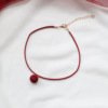 Demi-season red accessory, necklace, sweater, short chain for key bag , Japanese and Korean