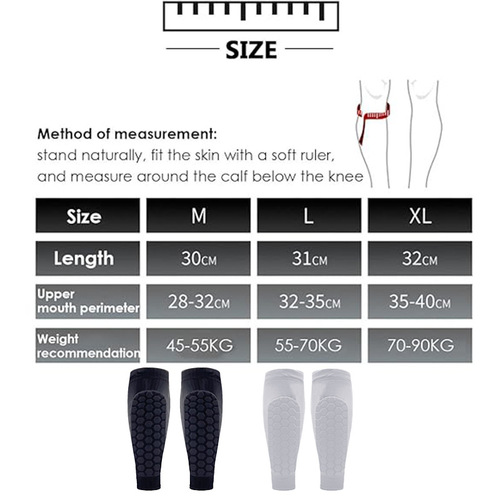 Honeycomb crash protection calf guard Lycra breathable EVA compression leg sleeve for soccer basketball equestrian anti-slip fixed calf socks