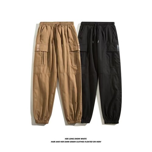 American Heavyweight Retro Work Pants for Men - Autumn Loose Straight Leg Plus Size Men's Casual Pants Trend Brand Wide Leg Pants for Men