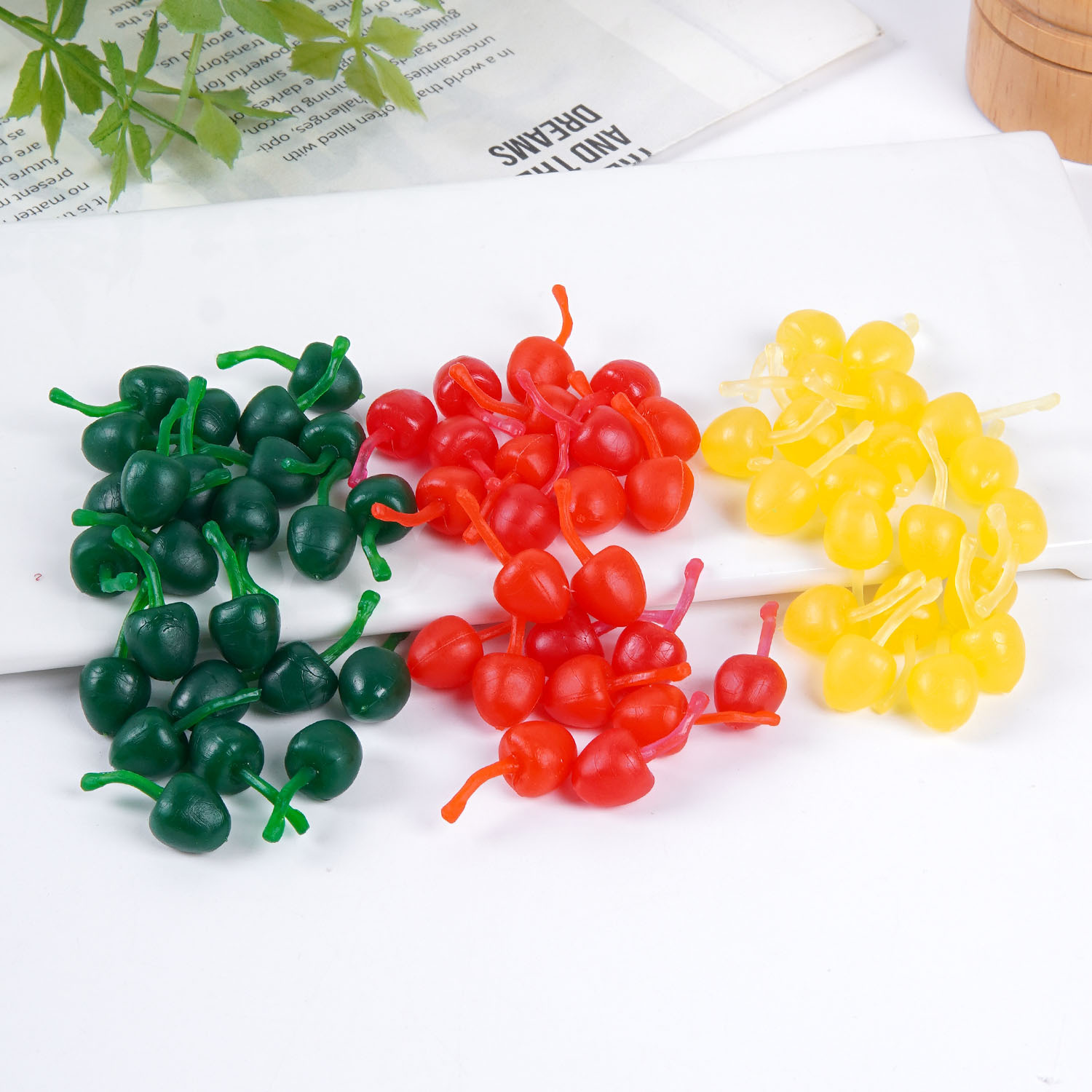 PVC simulation mini fruit cherry model ornaments diy cream glue accessories miniature food play photography props ornaments