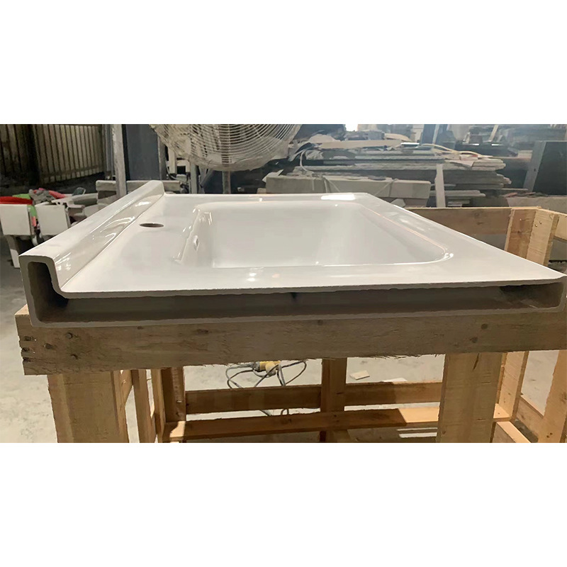 Lavabo de cerámica, lavabo de borde medio, lavabo para mueble de baño, lavabo para balcón de baño, lavabo integrado de cerámica, admite personalización.