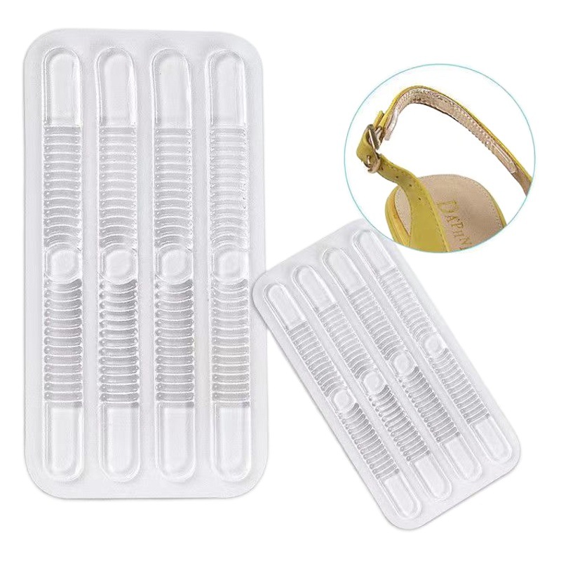 Pegatinas transparentes de silicona antideslizantes para el talón, pegatinas redondas pequeñas, pegatinas de tiras finas, pegatinas antidesgaste para el talón que no se caen.