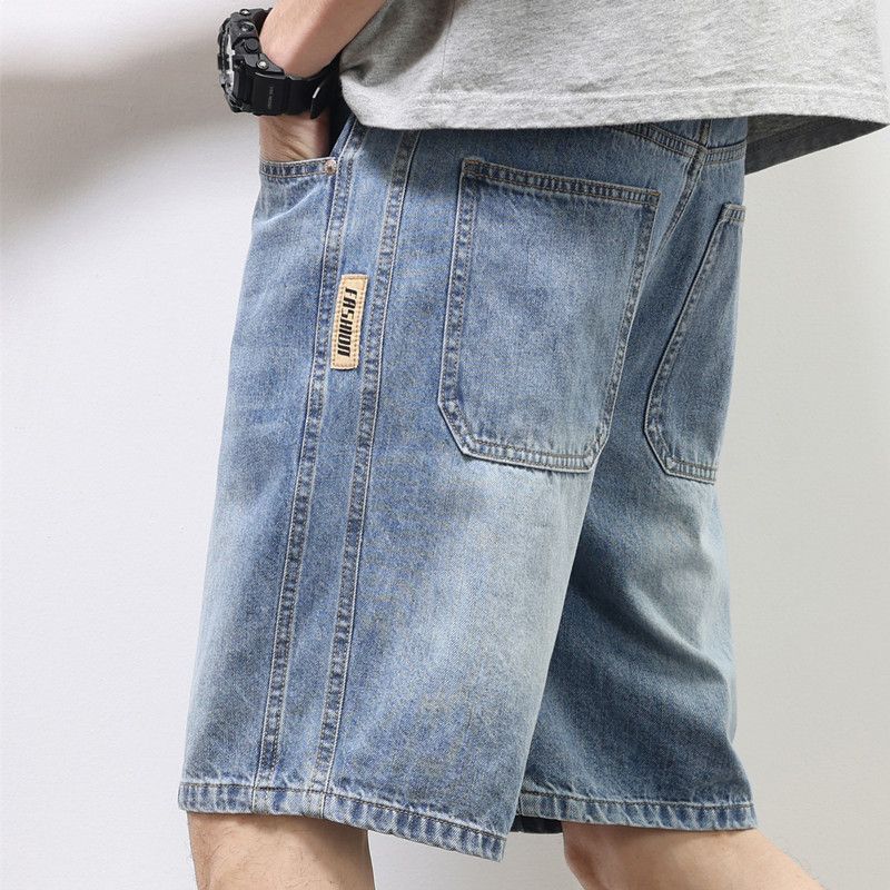 Pantalones cortos de vaqueros para hombres de verano delgados vintage pantalones casuales de verano nuevos pantalones de moda sueltos