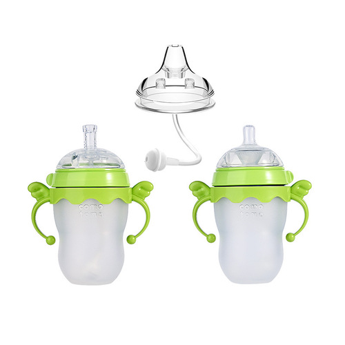 Comotomo bottle accessories: universal straw and duckbill nipple—compatible with Comotomo gravity-ball sippy cups