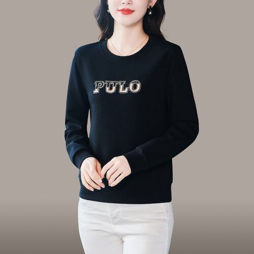 Spring and Autumn New Age-Defying Casual Versatile Outerwear Stylish T-Shirt Fashion Mother Loose Plus Size Long-Sleeved Top