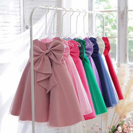 跨境儿童礼服公主裙速卖通女童蓬蓬纱演出服宝宝周岁生日宴小礼服