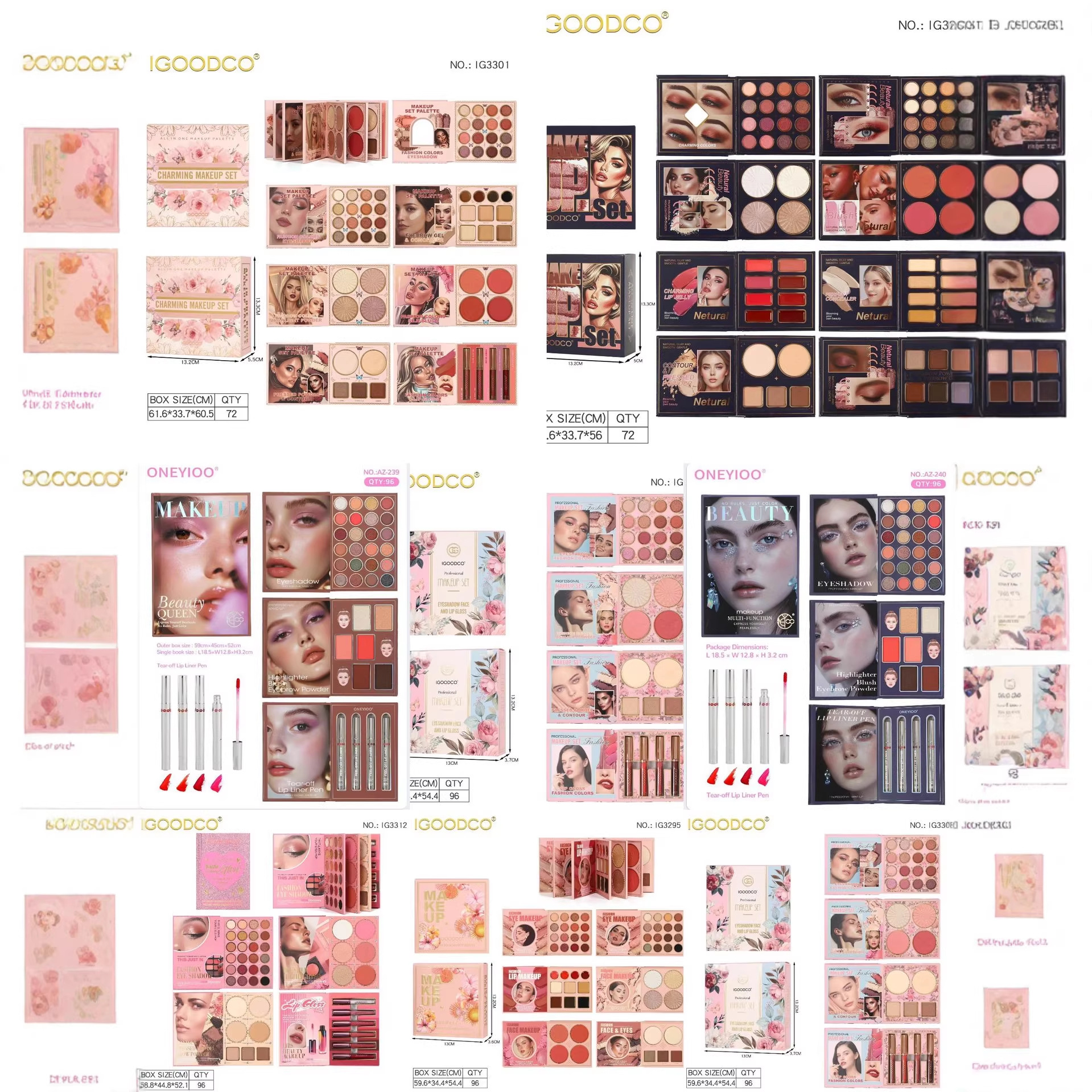 Foreign Trade Cross-Border 8-Page Book-Style Eyeshadow Palette Matte and Pearlescent Blush Highlighter Multi-Color Makeup Palette Book Collection