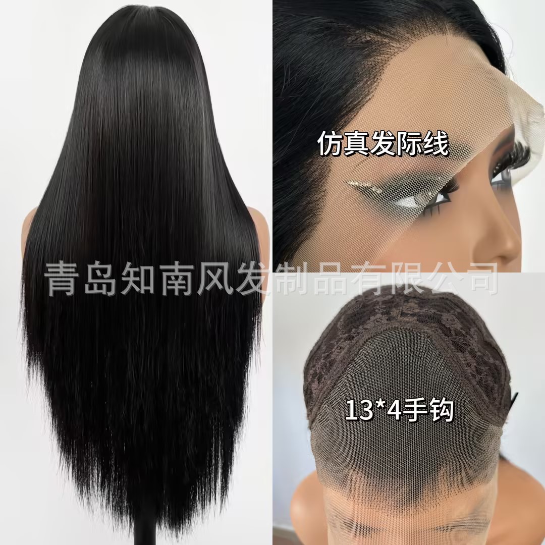 Natural black 180% hand hook 13*4