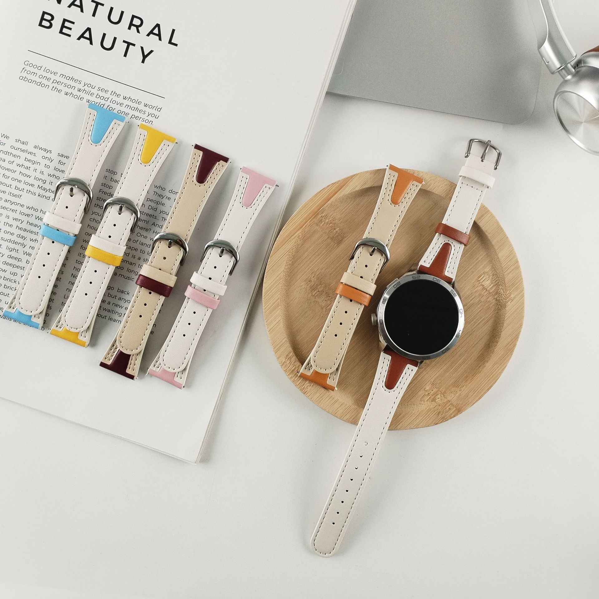 New Model Suitable for Huawei Gt6/5 Leather Jelly Leather Strap Huawei Watch5 New Color Women's Watch Wristband