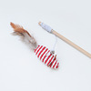 Cross -border wooden pole teasing cat stick bell, feather mouse interactive cat toy cat products manufacturer spot wholesale