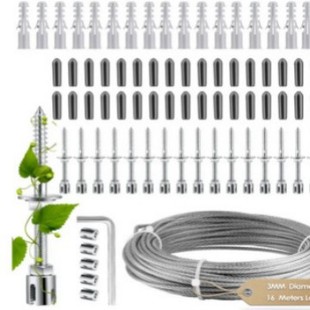 Garden Plant Climbing Auxiliary Accessories Outdoor Fixer Bracket Steel Rope Cable Clamp Wrench Wire Rope