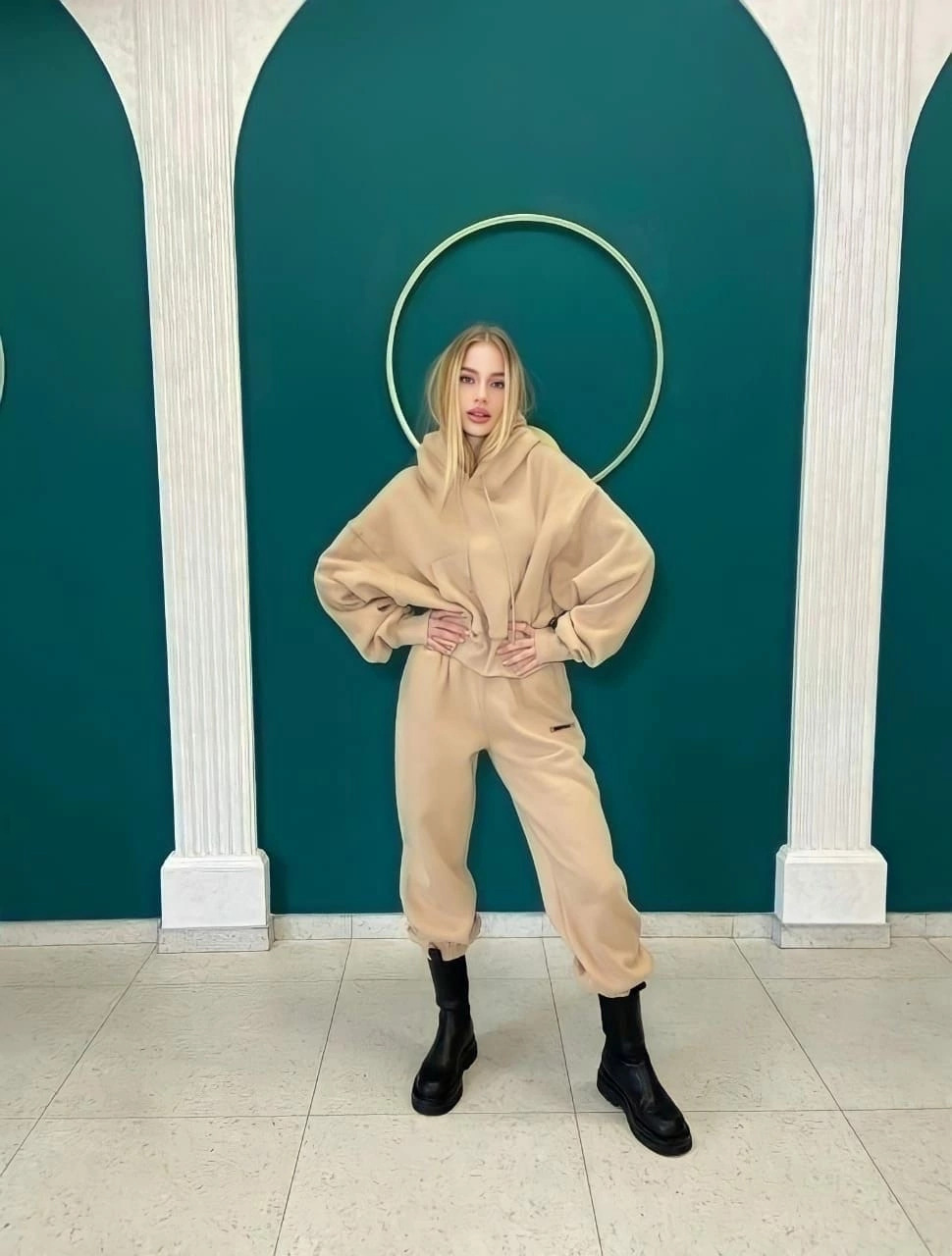 ChicShe Automne 2022 Nouvelle combinaison polaire sport grande taille pour femme, style transfrontalier européen et américain DH9066_voghion.com