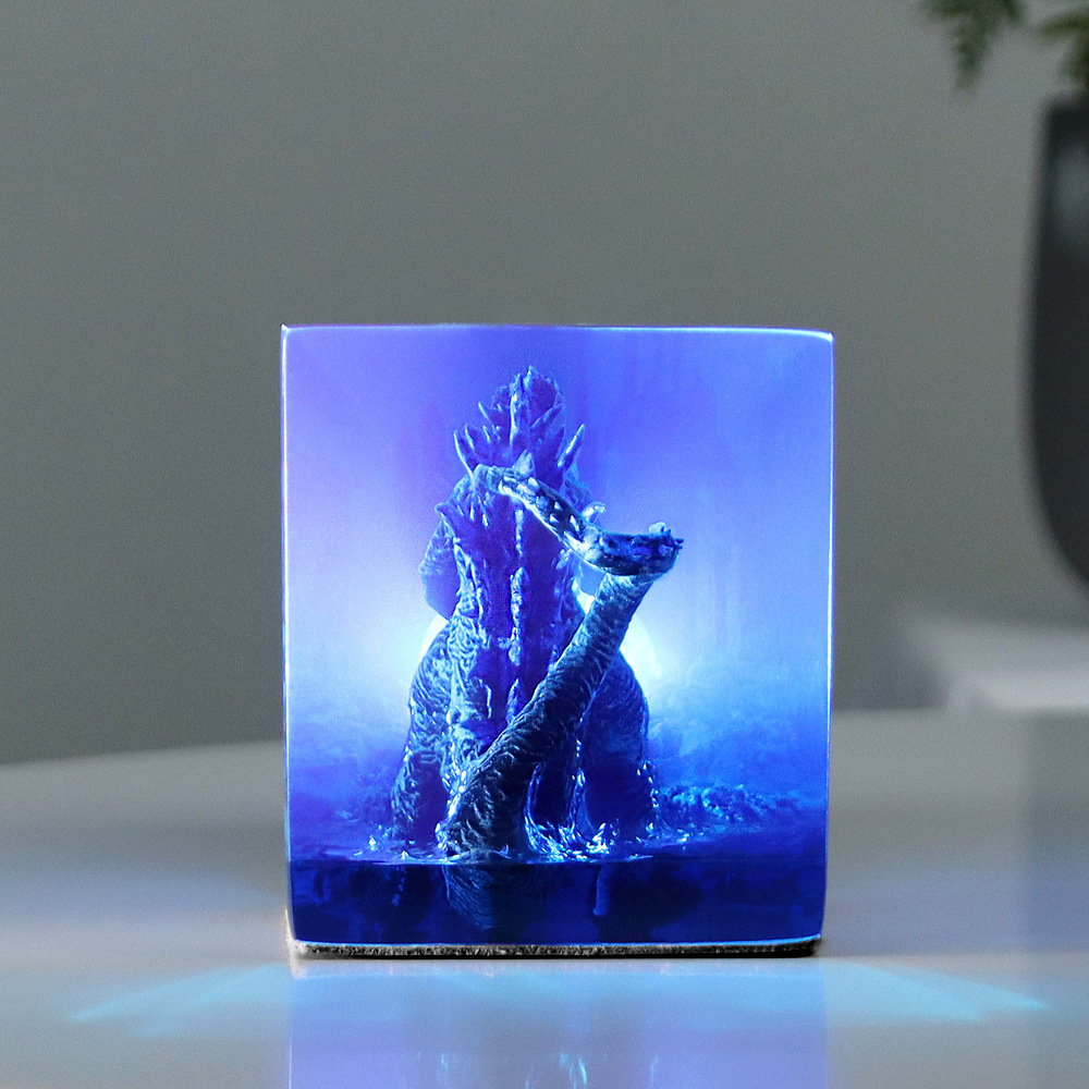  Creative Godzilla City War Night Light Ornaments Epoxy Craft Christmas Children Gifts Tide