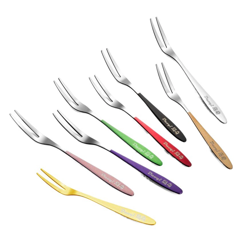 Daoqi 304 нержавеющая сталь Вилка для фруктов Бытовая утолщенная позолоченная креативная Вилка десертная Лунная вилка для торта оптовая продажа