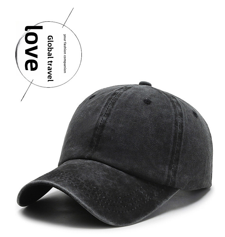 Chapéu Feminino Primavera e Verão Estilo Coreano Antigo Retro Canto Curvo Língua de Pato Chapéu Placa de Luz Cor Sólida Boné de Beisebol Casal Lavagem a Água Ca_voghion.com
