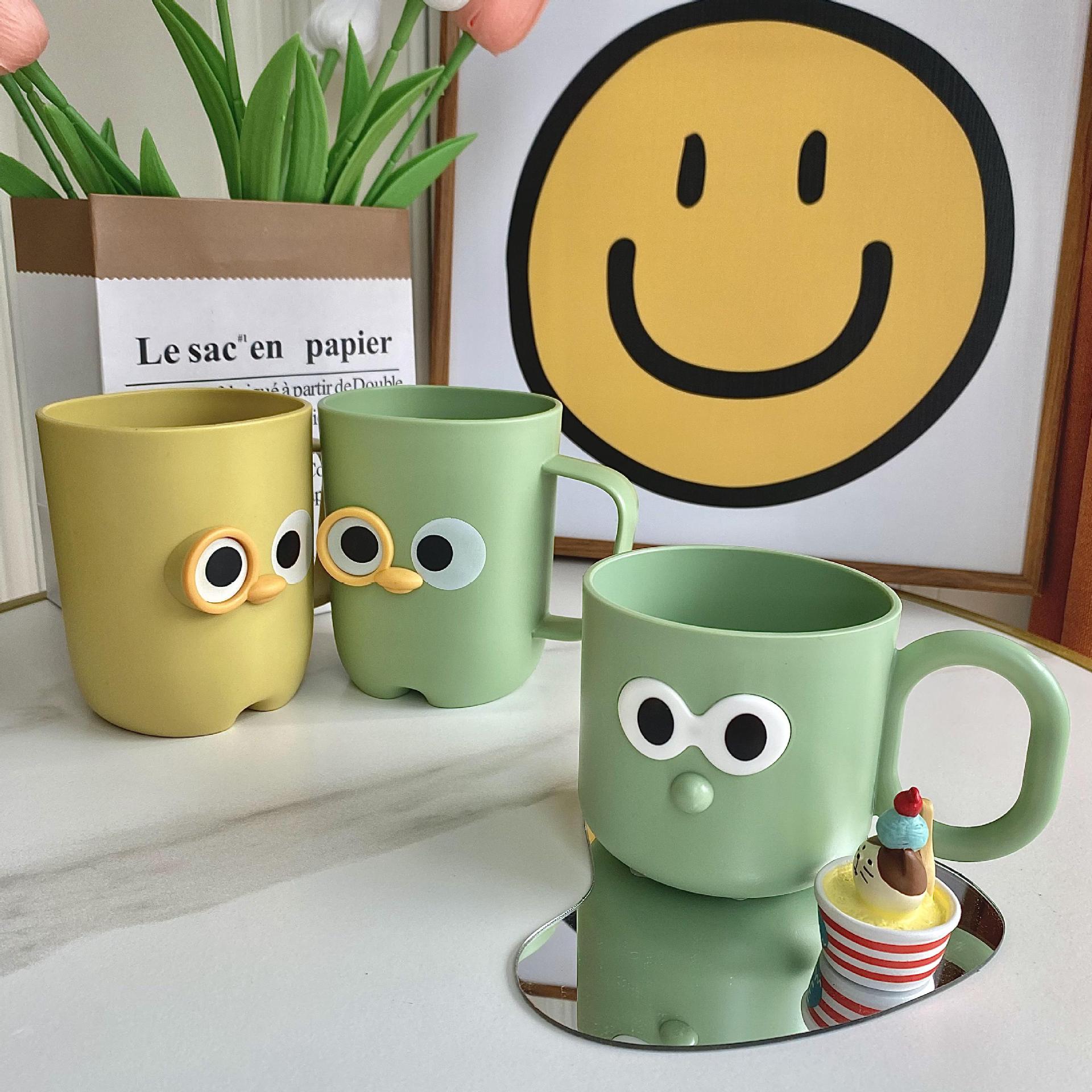 Children's Toothbrush Cup Oral Hygiene Cup Toothbrush Round Cup Baby Household Cute Cartoon Boys and Girls Anti-Slip Mouthwash