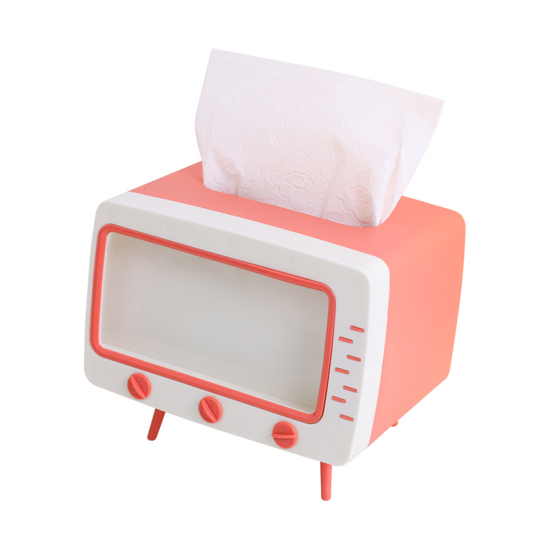 Dibujos animados TV caja de pañuelos teléfono móvil titular hogar multifuncional creativo lindo tejido caja estudiante dormitorio Escritorio