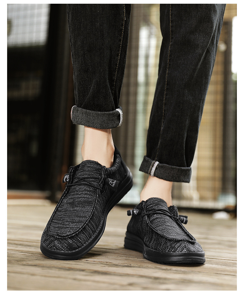 Extra Large Size Cross-border Fly-knit Casual Shoes For Men, Lightweight Slip-on Loafers, Flat Shoes, Men's Loafers In_vogvips.com