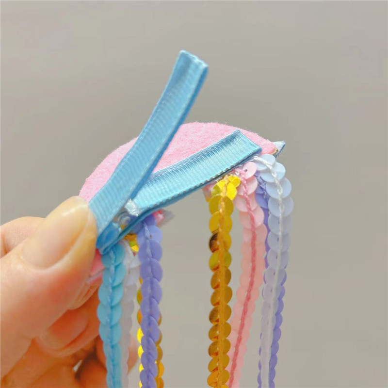 Cartoon Style Rainbow Star Glitter Tassel Hair Clip display picture 11