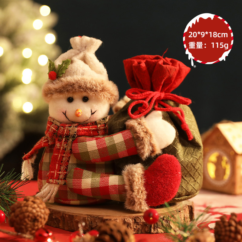 Bolsa de regalo de Navidad Nochebuena pequeño regalo creativo muñeca anciano muñeco de nieve bolsa de manzana niños bolsa de dulces