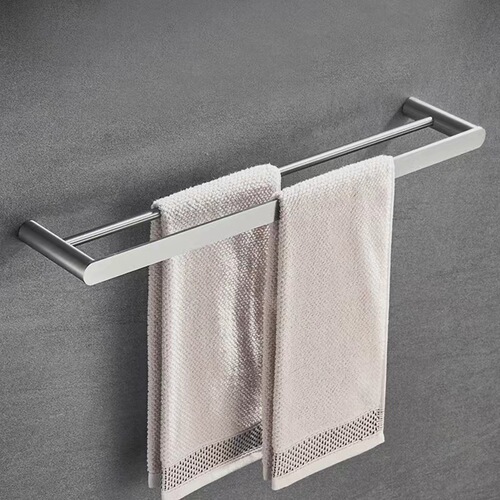 Cross-border 304 stainless steel brushed towel bar bathroom bath towel rack bathroom storage rack hardware hooks set