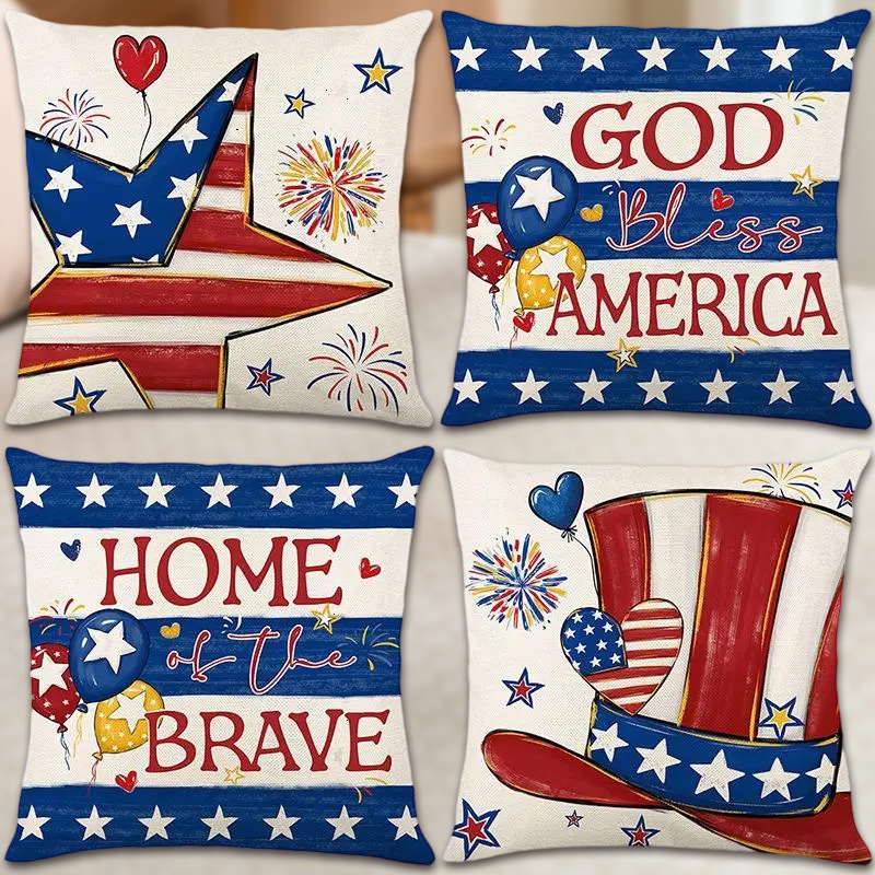 New Independence Day Festive Atmosphere Decorative Pillow Home Sofa Office Rest Cushion Cover Digital Printing New Independence Day Festive Atmosphere Decorative Pillow Home Sofa Office Rest Cushion Cover Digital Printing