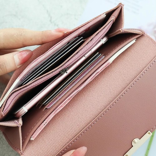 Wallet for women, long length, 2025, Japanese and Korean style, large capacity, multiple card slots, fashionable and simple, versatile, foldable handbag and money clip