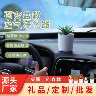 Mini Smart car air purifier simulation green plant potted anion no consumables purifier creative gift