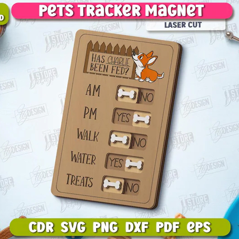 跨境新品 Personalized Pet Tracker 个性化宠物追踪器木质工艺品|undefined