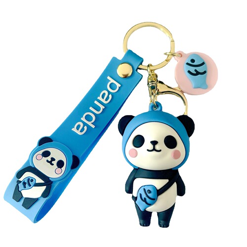 Creative Cute Football Panda Car Keychain Cartoon Fruit Epoxy Keychain Chain Book Pendant Gift Wholesale