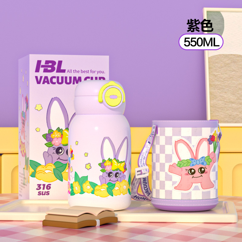 見栄えの良い 1 カップ 3 ドリンク漫画子供用魔法瓶カップ 1 カバー 2 ドリンクストローカップポータブル落下防止ギフトボックスウォーターカップ|undefined