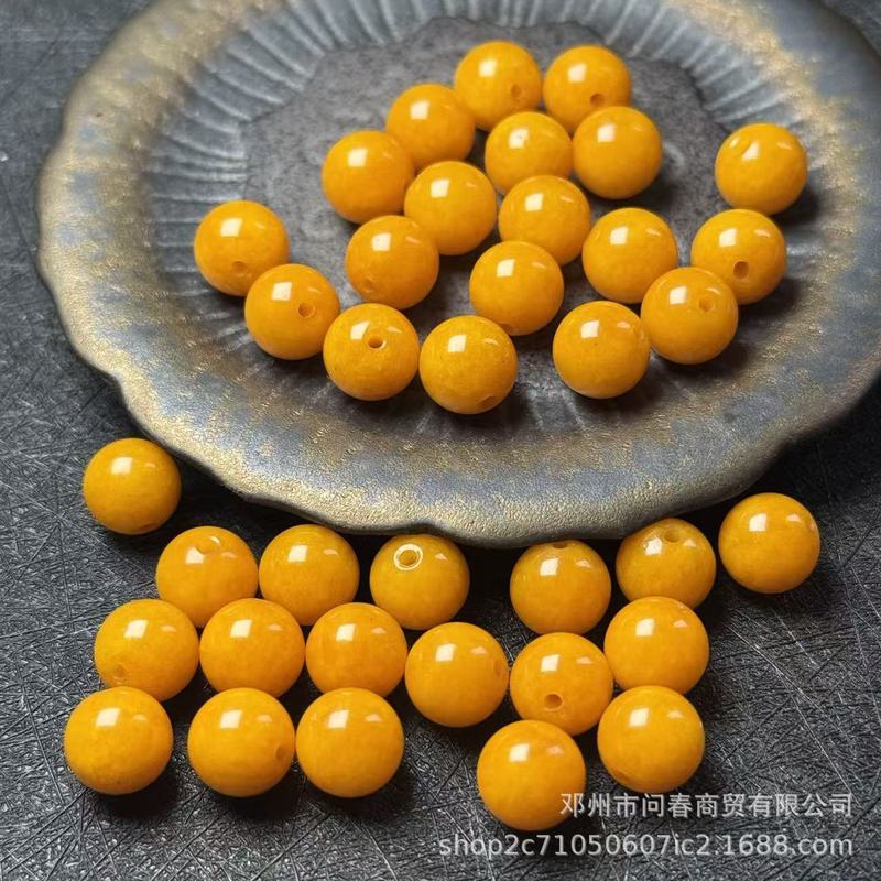 金橘蜜蜡玉髓散珠橘黄色饰品配件串珠半成品文玩diy手串项链批发|undefined