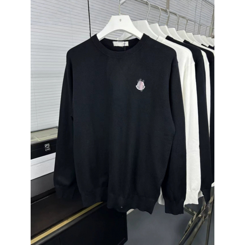 In-stock M-brand embroidered crew neck sweatshirt for men, high-quality pure cotton base shirt, cross-border casual, authentic version of Moncler In-stock M-brand embroidered crew neck sweatshirt for men, high-quality pure cotton base shirt, cross-border casual, authentic version of Moncler